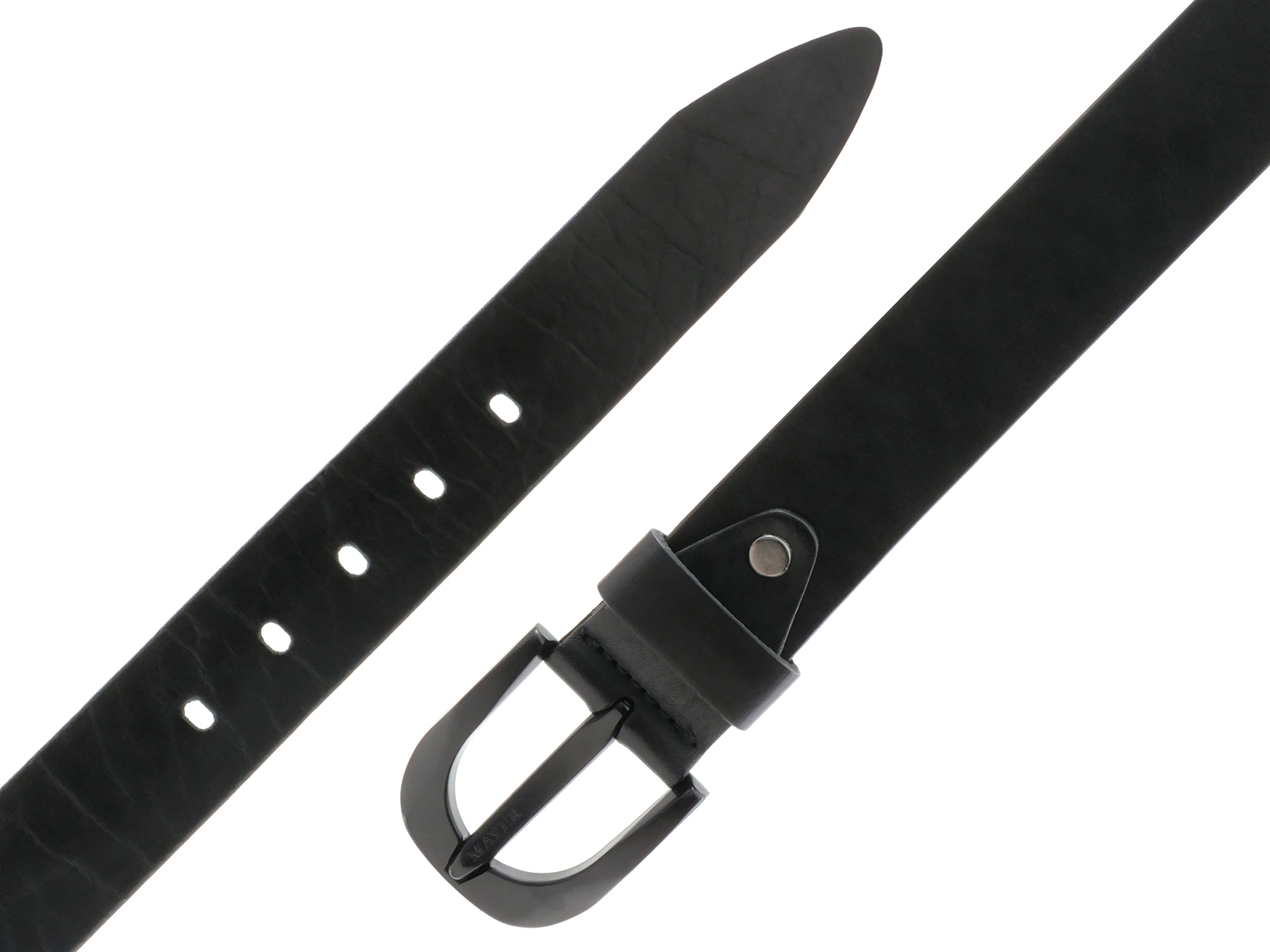 Кожаный черный мужской джинсовый ремень B40-2044